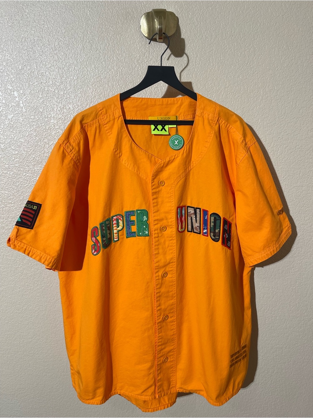 Supervsn Orange 'Super' Baseball Shirt - Men's XXL